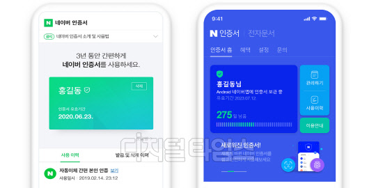 네이버 인증서 이미지. 네이버 제공